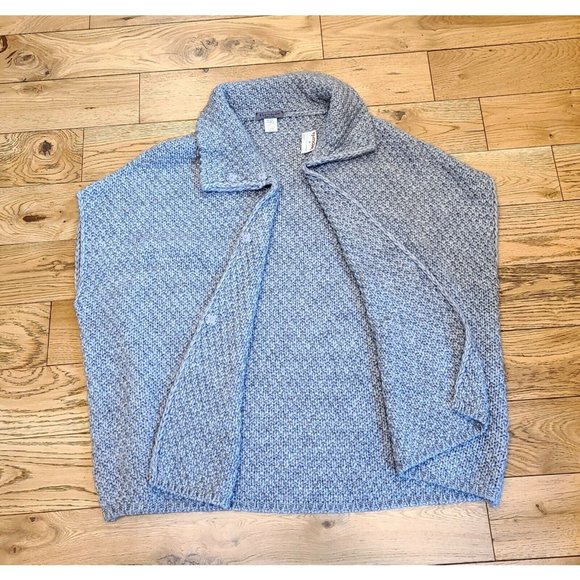 Elsamanda Sleeveless Chunky Knit Cardigan Sweater Wool Alpaca Gray One Size - Picture 9 of 11